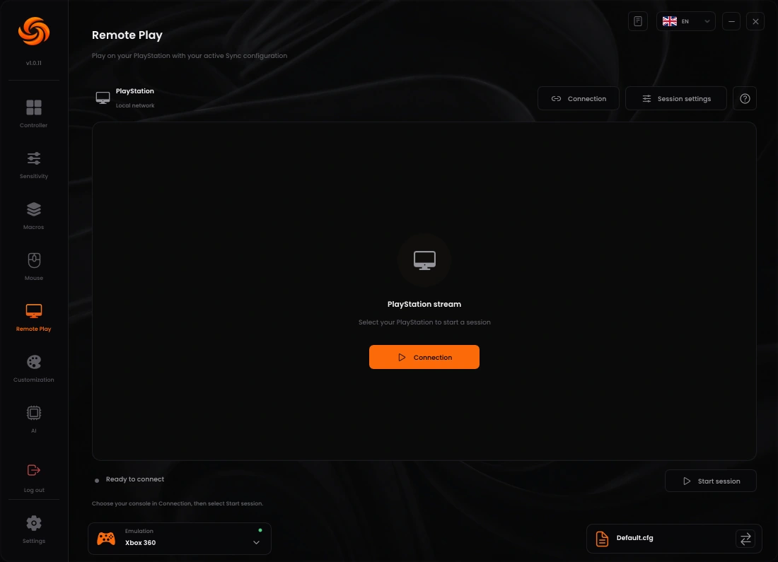 Sync Remote Play connection workspace with local network and Internet PSN modes